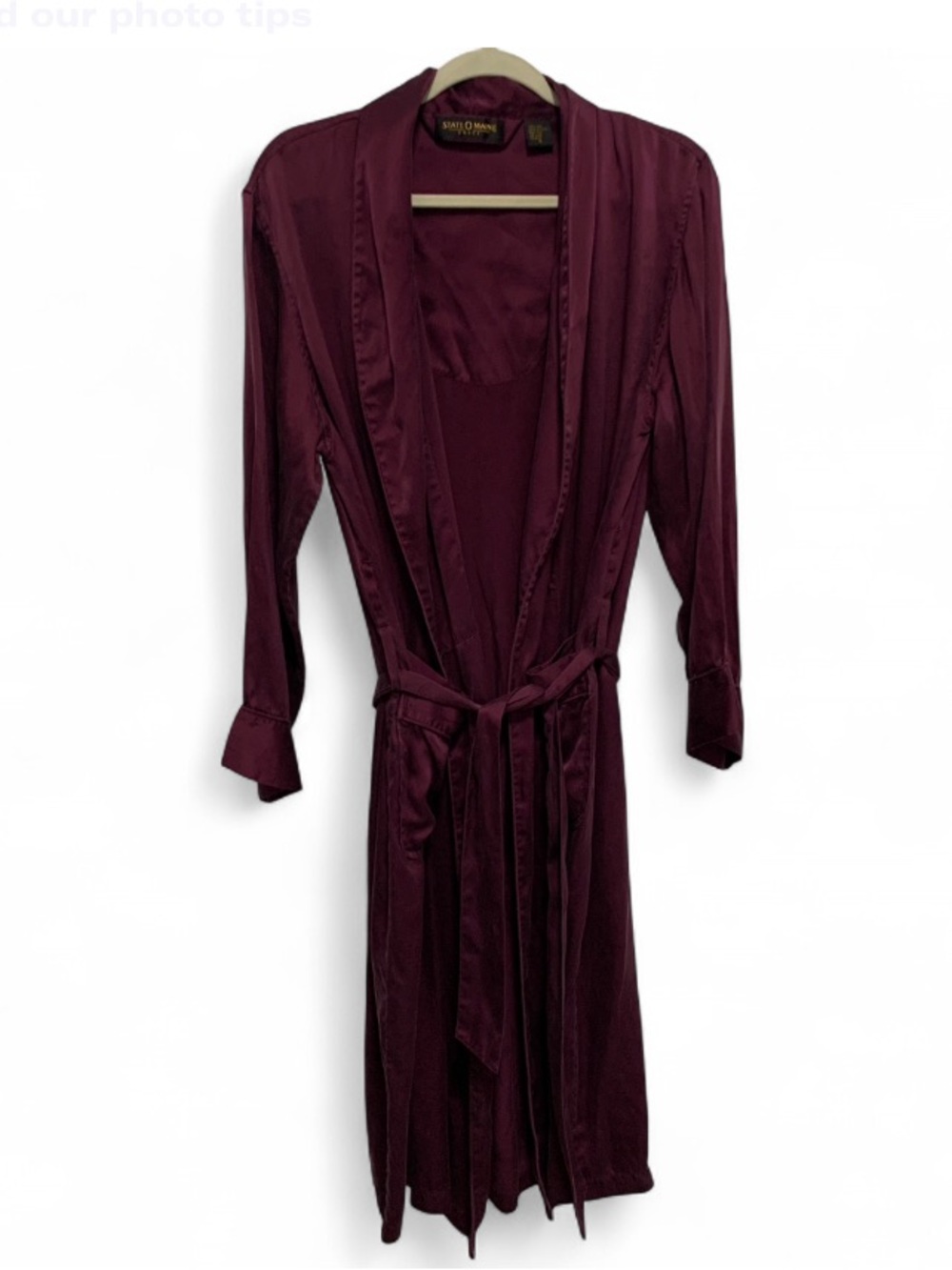 State O Mine Luxury Dark Red 100% Silk Robe